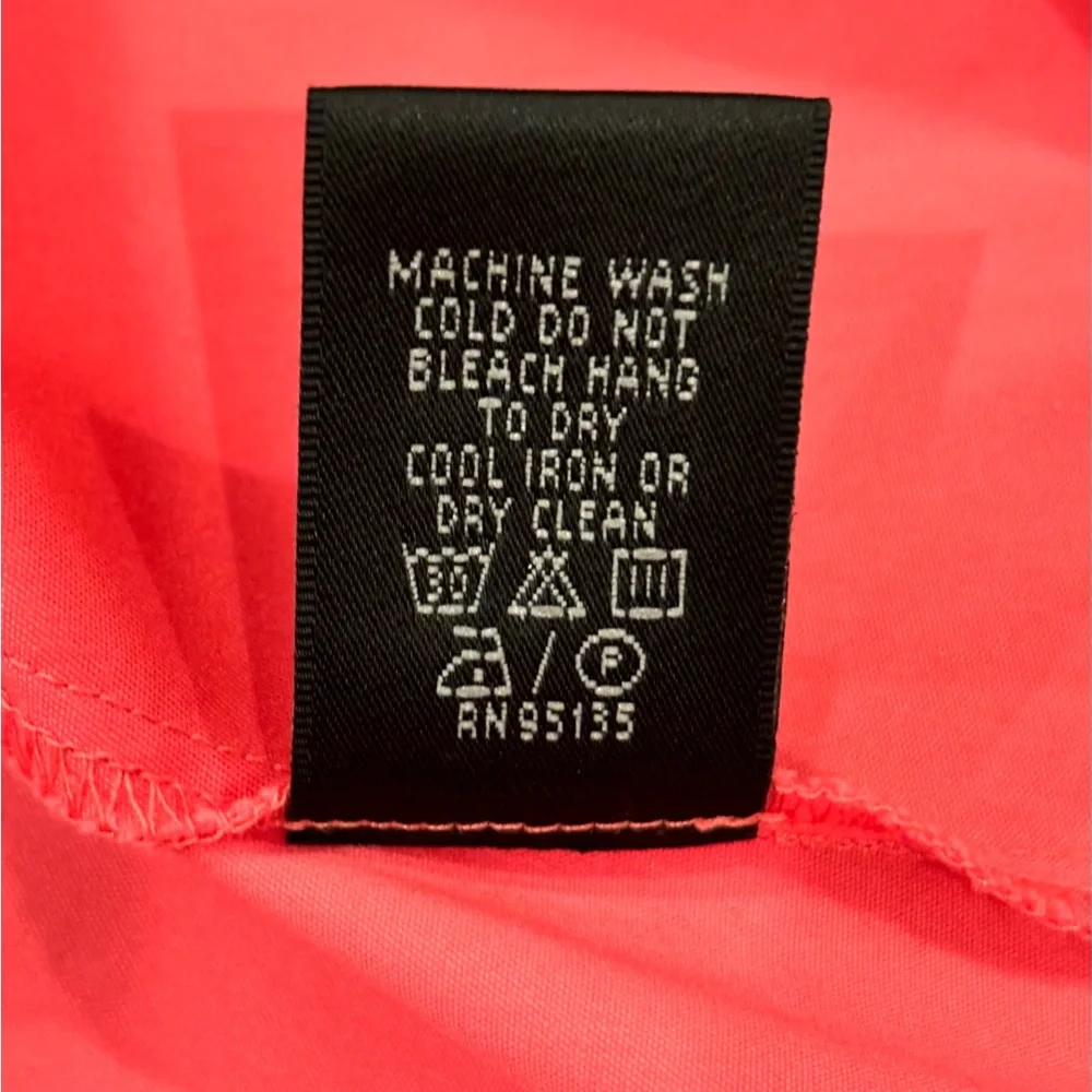NEW LAFAYETTE 148 NY 8 MEDIUM SLEEVELESS COTTON STRETCH SHIRT CORAL STITCH YOKE - Picture 9 of 11